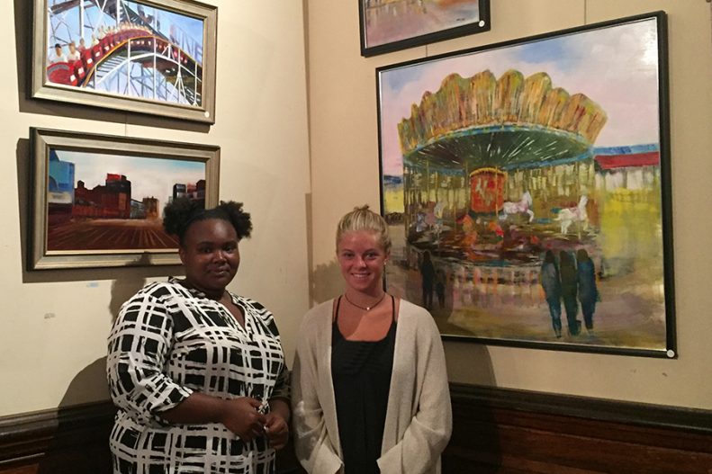 Summer 2016 Internship Participants Daneesha and Nina at the Lockwood-Mathews Mansion Museum